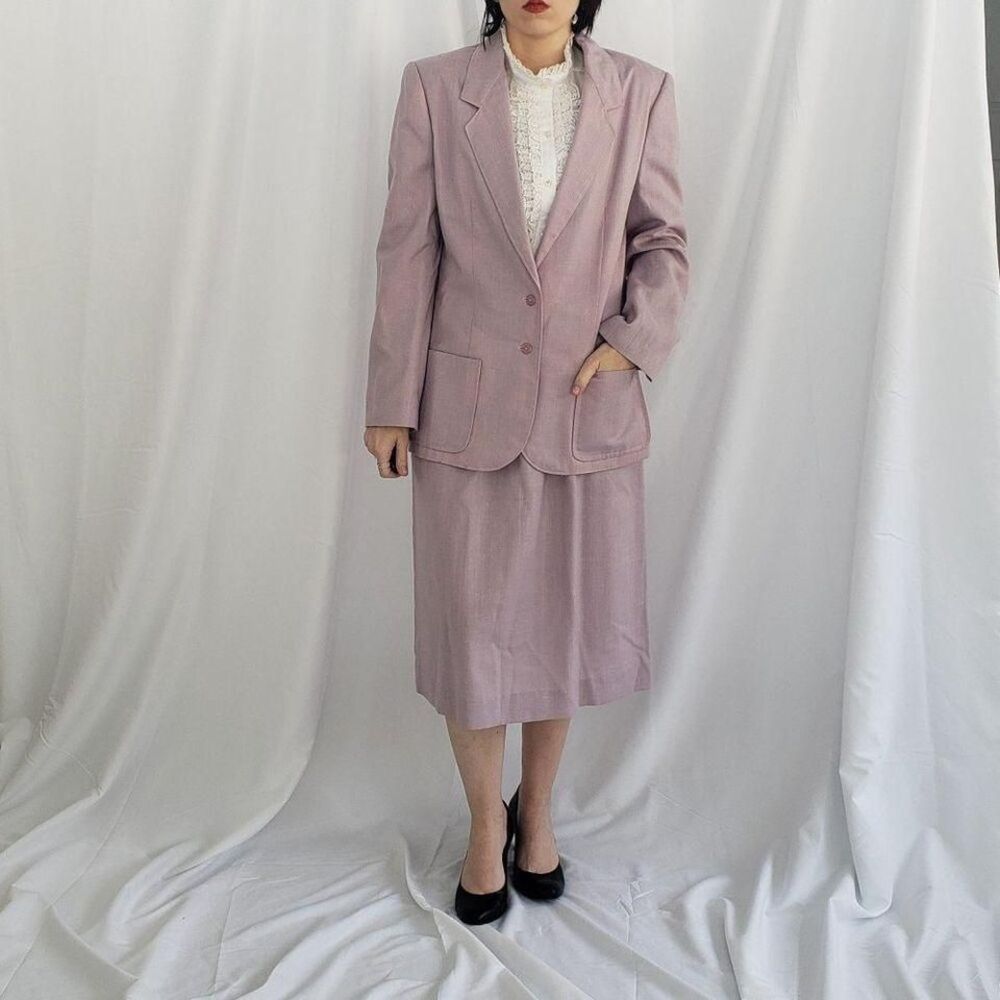 80s/90s Hand Made Purple Skirt Suit